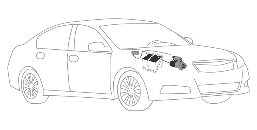 Mechanic inspecting car battery